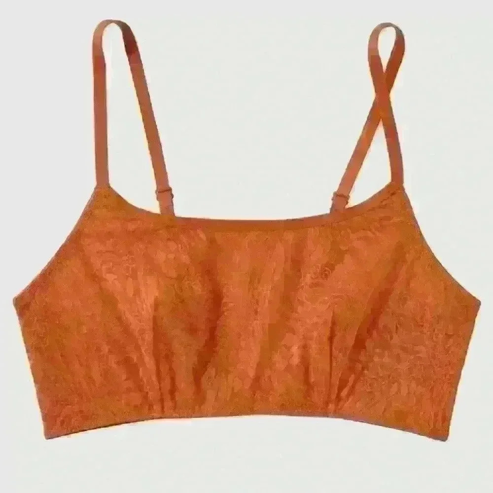 LA SENZA  | Women's Pumpkin Orange Remix Animal Print Lace Adjustable Br…